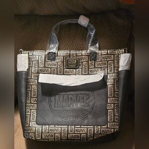**NEW** Loungefly Marvel Logo Convertible Backpack, Tote & Shoulder Bag Purse